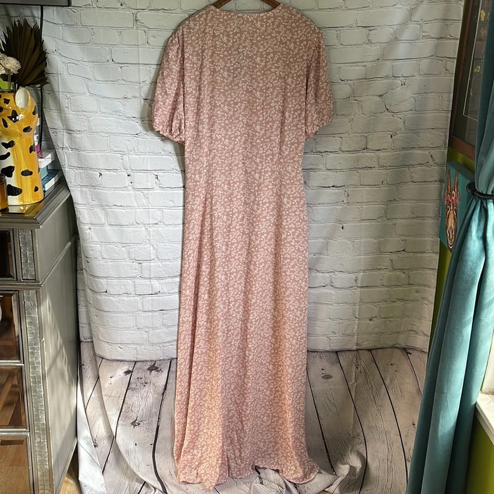 NWOT Nasty Gal Mauve Floral Maxi Dress Size 20 - Picture 5 of 5